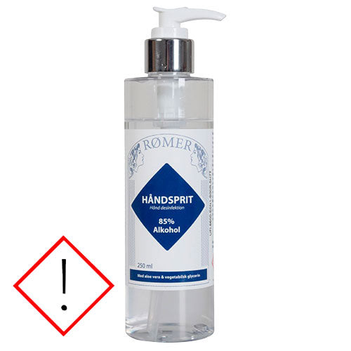 Håndsprit 85% m. glycerin fra Rømer