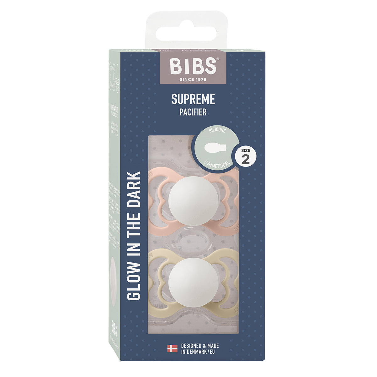 BIBS Supreme Silicone Blush GLOW/Vanilla | Size 2