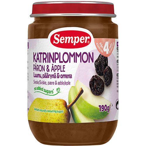 Frugtpure med sveske, pære & æble 4 mdr.