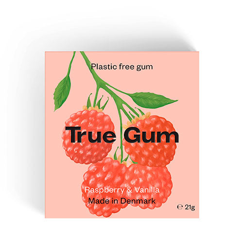 Tyggegummi Raspberry & Vanilla fra True Gum