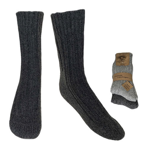 Strømper koksgrå & grå str. 39/42 2-pak fra Clemente