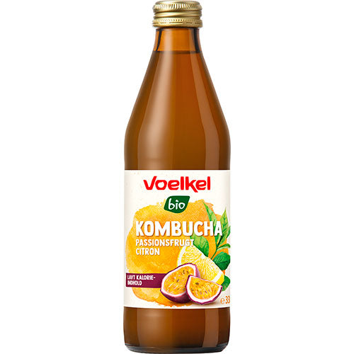 Kombucha Passionsfrugt og citron Ø fra Voelkel