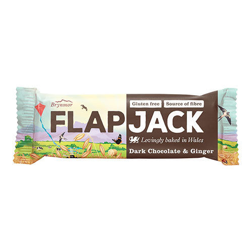 Flapjack m. mørk chokolade og ingefær fra Brynmor
