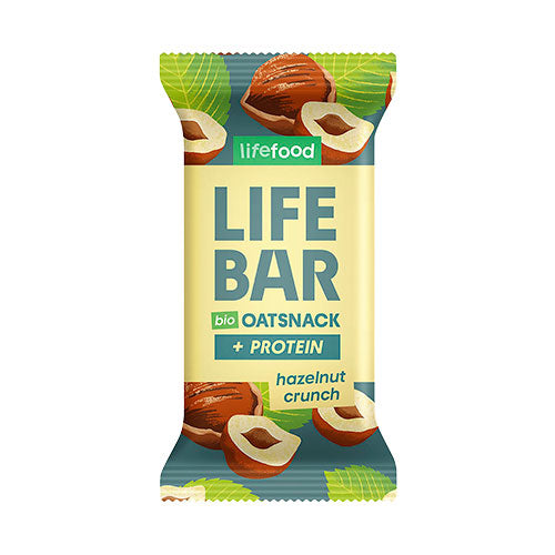 Lifebar Havre Snack Protein Hazelnut Crunch Ø fra Lifefood