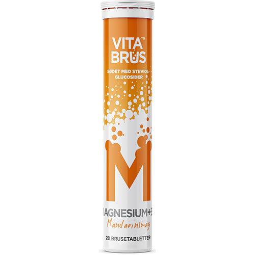 Magnesium+B6 brusetabletter - Mandarinsmag fra VitaBrus