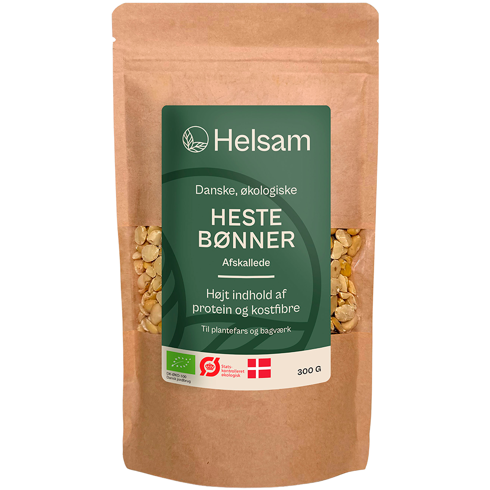 Helsam Hestebønner Økologisk - 300 g | Afskallede bønner fra Helsam