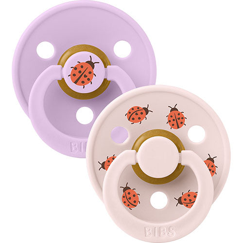 BIBS Colour size 2, 2 Pack Ladybug Violet Sky Mix fra BIBS