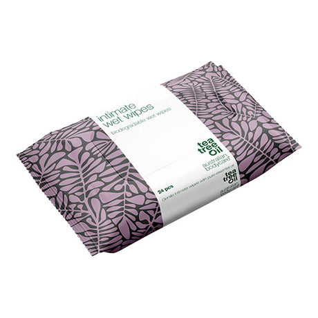 Vådservietter med Tea Tree Oil til intimpleje fra Australian Bodycare