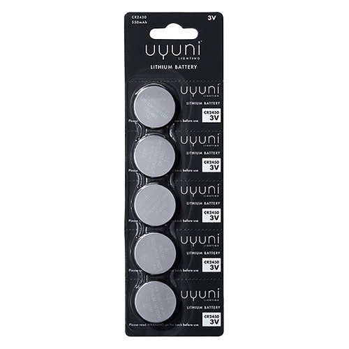 CR2450 Batteri, 3V, 900 Ah, 5-pack fra Uyuni lighting