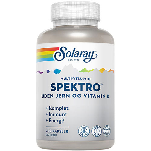 Spektro Multi-Vita-Min uden jern og vitamin K fra Solaray