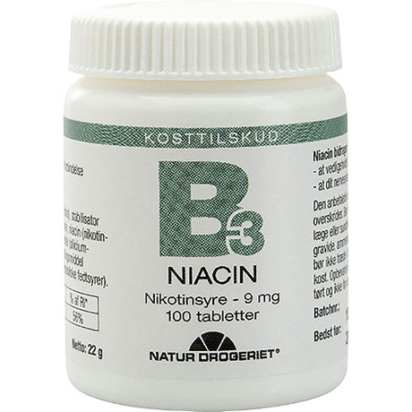 B3 Niacin Nikotinsyre 9 mg fra Natur-Drogeriet