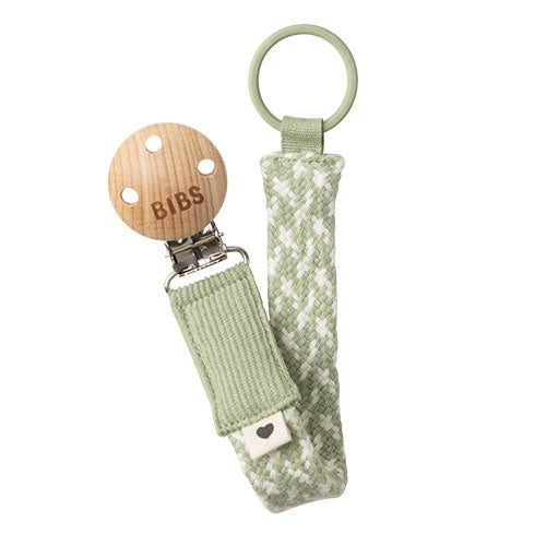 BIBS Pacifier Clip Braided Sage/Ivory fra BIBS