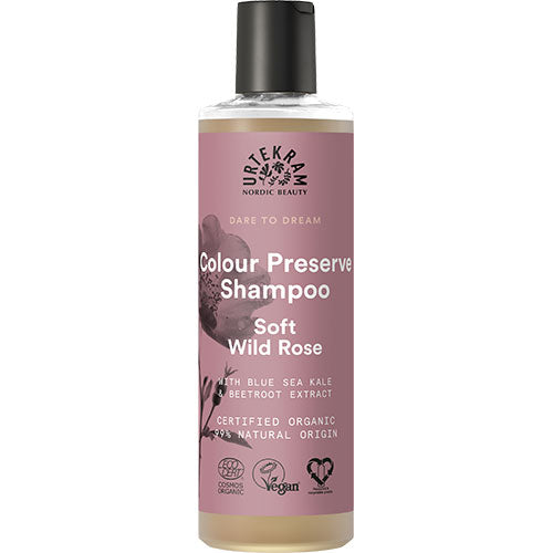 Shampoo Soft Wild Rose t. farvet hår fra Urtekram
