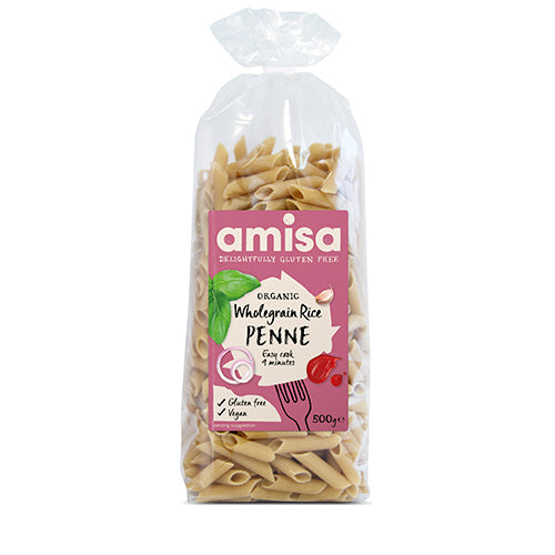 Fuldkornsris Penne pasta Ø fra Amisa