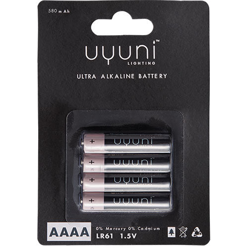 AAAA Battery, 1,5V, 580mAh, 4-pack fra Uyuni lighting