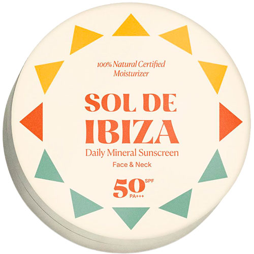 Sol de Ibiza Natural Mineral Sunscreen Ansigt SPF50 | 35 g fra Sol de Ibiza