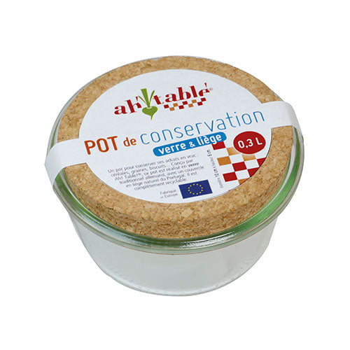 Opbevaringsglas m. kork låg 0,3 L fra Ah table