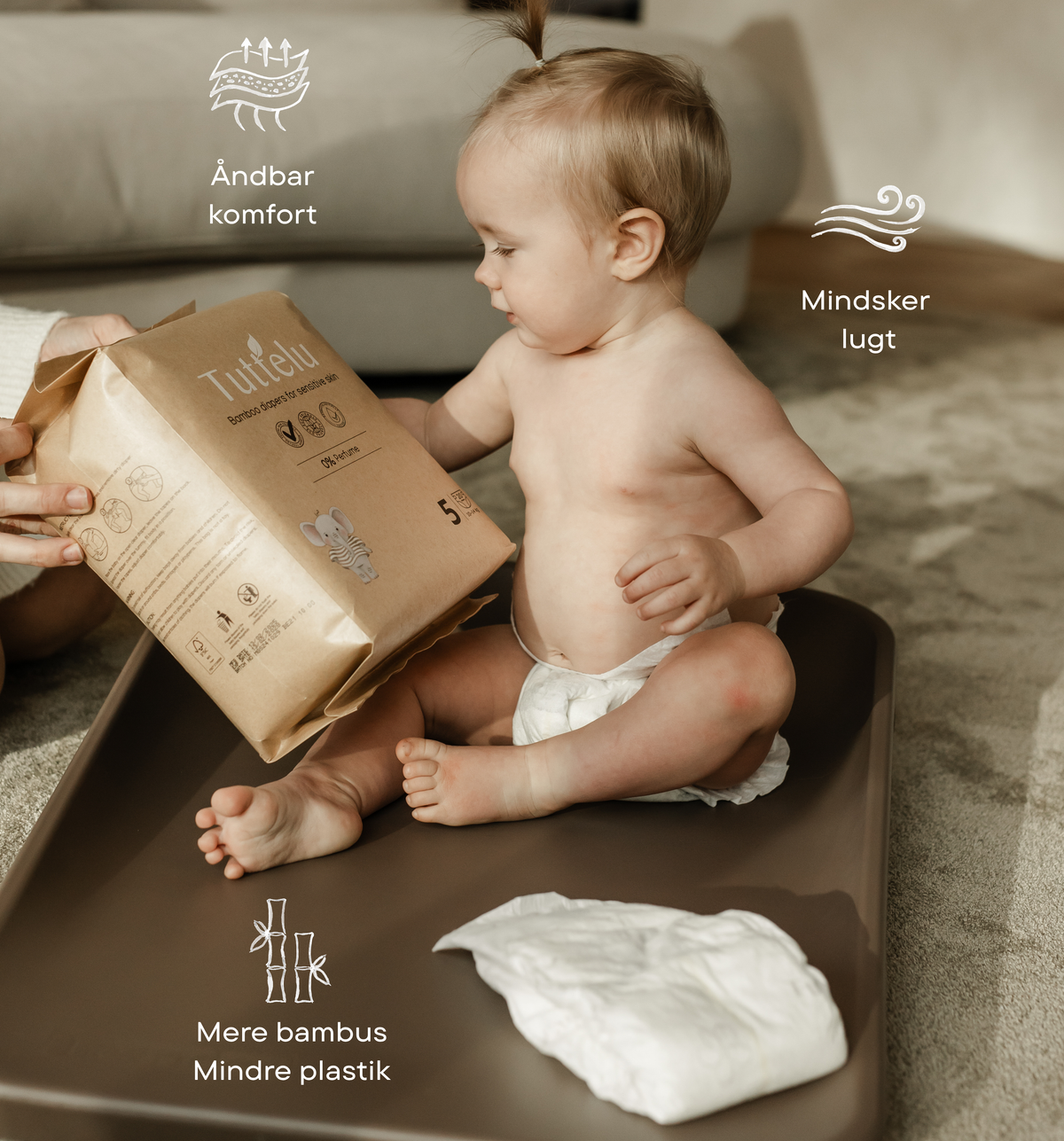 Bambus bleer til sensitiv hud | Tuttelu 3, 5-9 kg fra Tuttelu