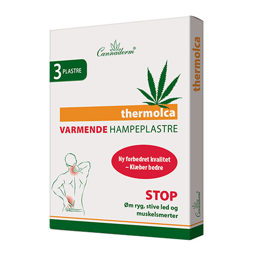 Varmende Hampeplastre 3 stk 10x14 cm Thermolca fra Cannaderm