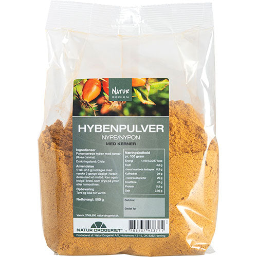 Hybenpulver med kerner fra Natur-Drogeriet
