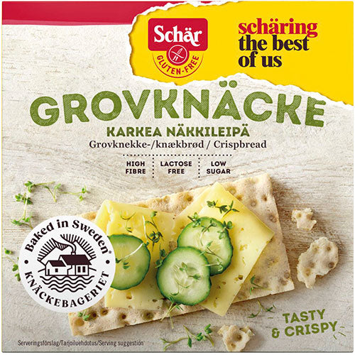 Schär glutenfri, grov knækbrød.