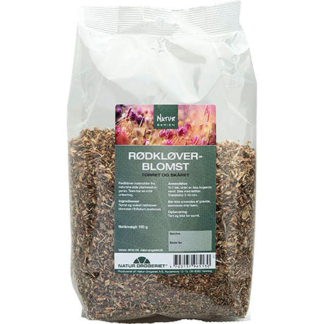 Rødkløverblomst. Tørret og skåret. fra Natur-Drogeriet