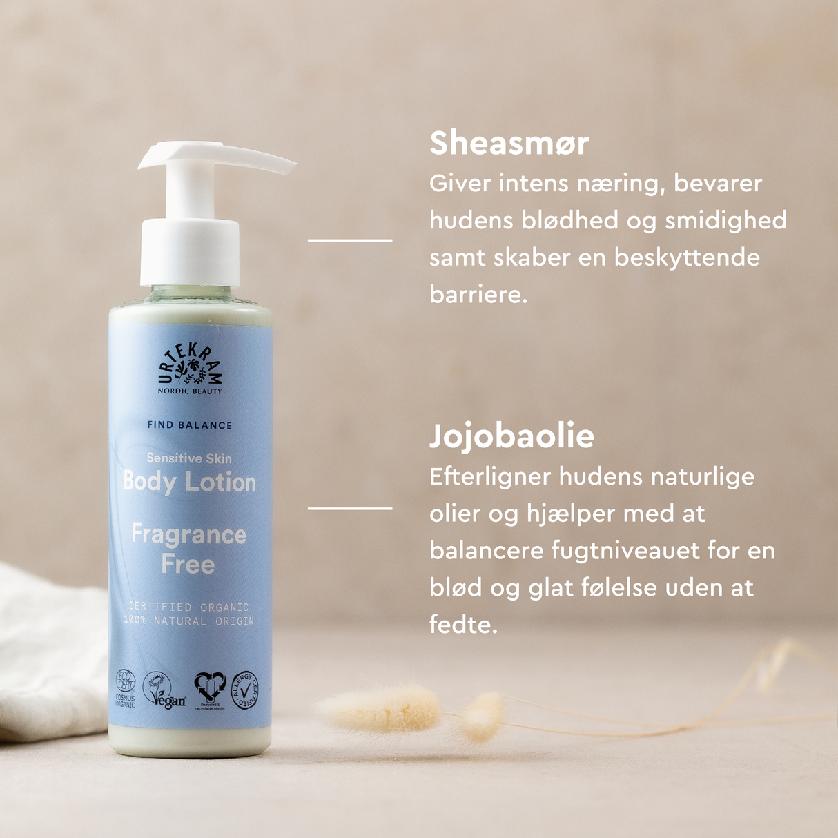 Bodylotion - Fragrance Free - Sensitive Skin fra Urtekram