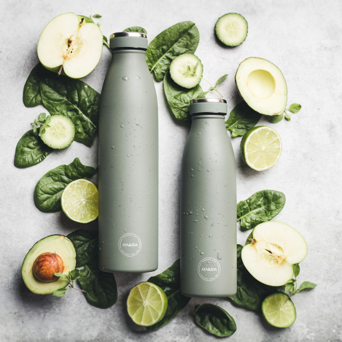 AYA&IDA Drinking Bottle 500ml | Tropical Green fra AYA&IDA