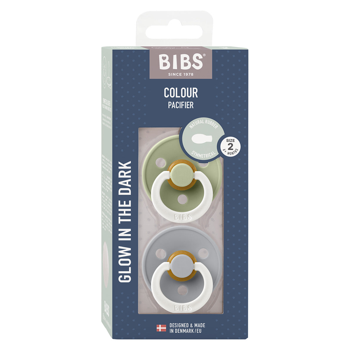 BIBS Colour Latex Sage GLOW/Cloud GLOW | Size 2