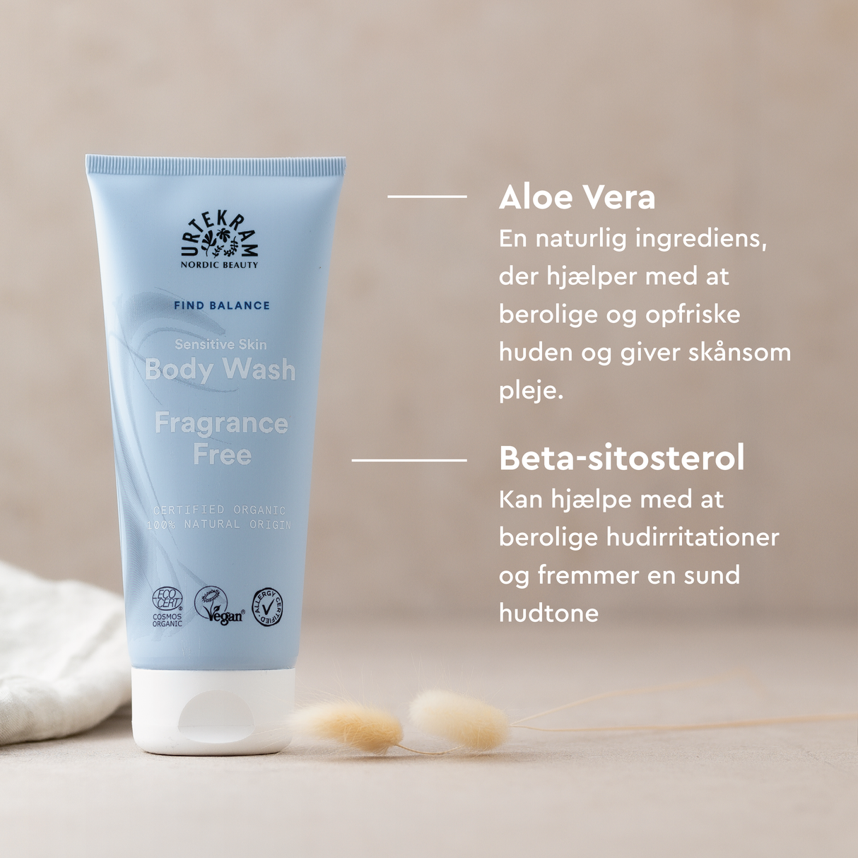Body Wash - Fragrance Free - Sensitive Skin | 200 ml fra Urtekram
