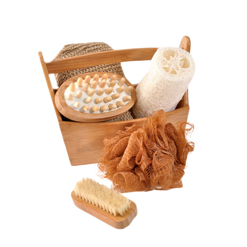 Bambus Trækasse med bade- og peeling tilbehør fra Croll & Denecke