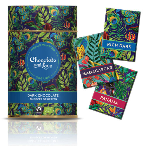 Gavedåse Chokolade Rich Dark Ø, 30x5,5g fra Chocolate and Love