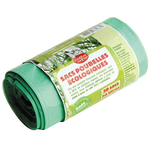 Grønne affaldsposer af bioplastik 30L fra Biogan