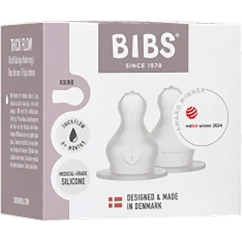 BIBS Baby Bottle Nipple Round Silicone 2 pack