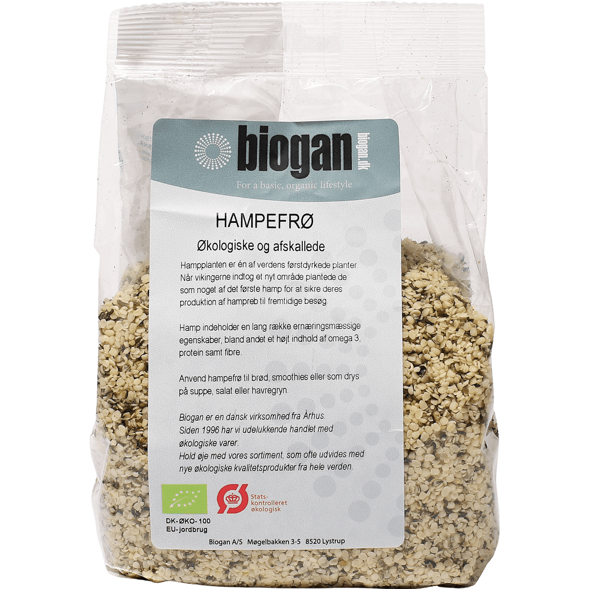 Biogan Økologiske Hampefrø Afskallede | 400 g fra Biogan