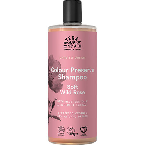 Shampoo Soft Wild Rose t. farvet hår fra Urtekram