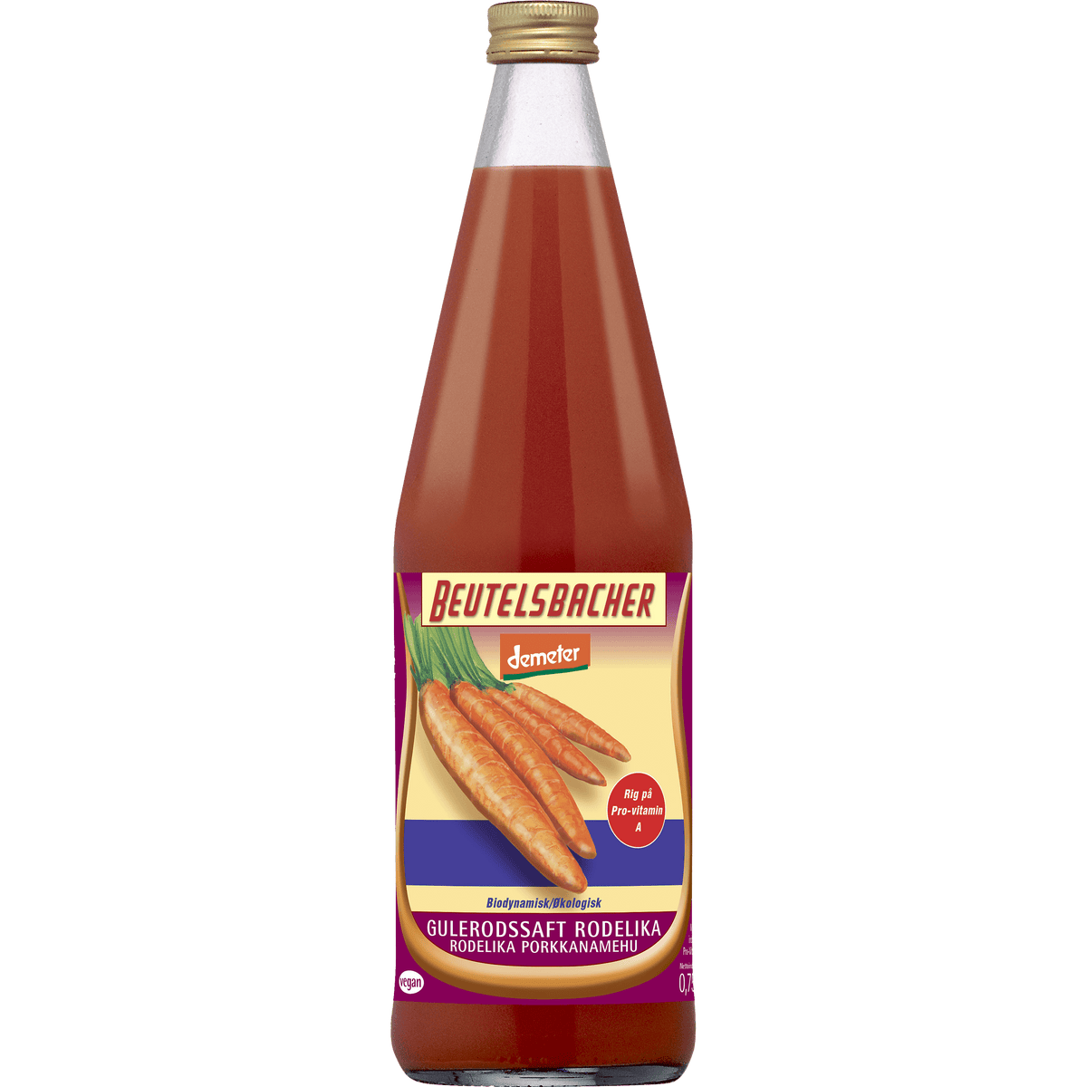 Beutelsbacher Gulerodssaft Rodelika Økologisk Demeter | 750 ml