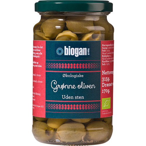 Oliven grønne u. sten Ø fra Biogan