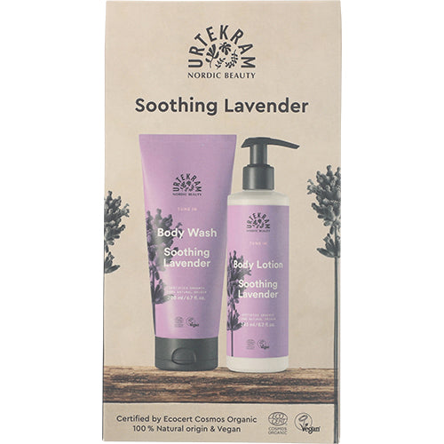Gaveæske Soothing Lavender Body Lotion & Body Wash fra Urtekram