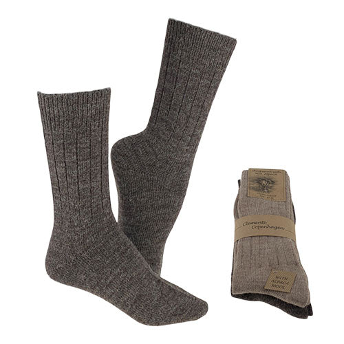 Strømper brun & beige str. 35/38 2-pak fra Clemente