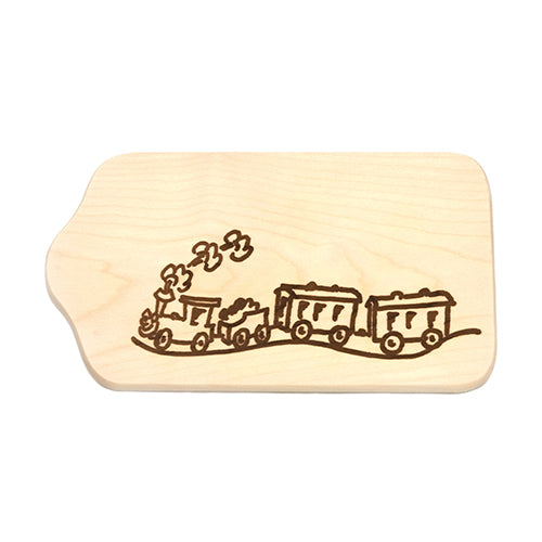 Lille smørebræt m. jernbanemotiv fra Biogan