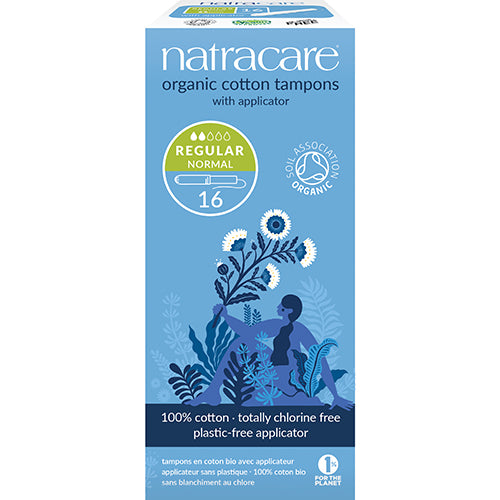 Natracare tampon 16 stk REGULAR normal m. hylster fra Natracare