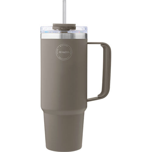AYA&IDA Thermo Cup With Straw | Driftwood fra AYA&IDA