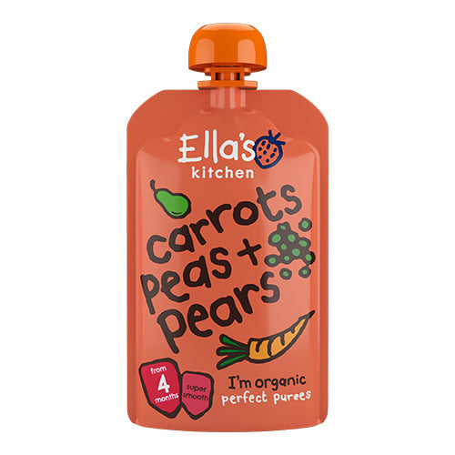 Babymos Ø gulerod, ærter fra Ellas Kitchen