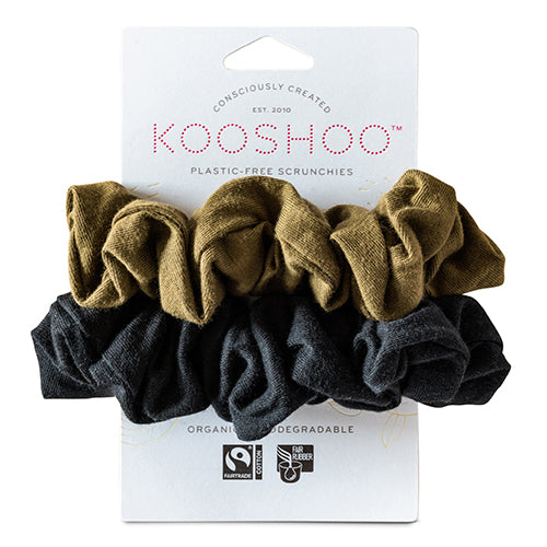 Hår scrunchie Black Olive 2 stk øko & plastikfri fra KooShoo