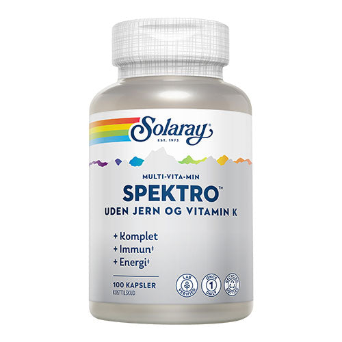 Spektro Multi-Vita-Min uden jern og vitamin K fra Solaray