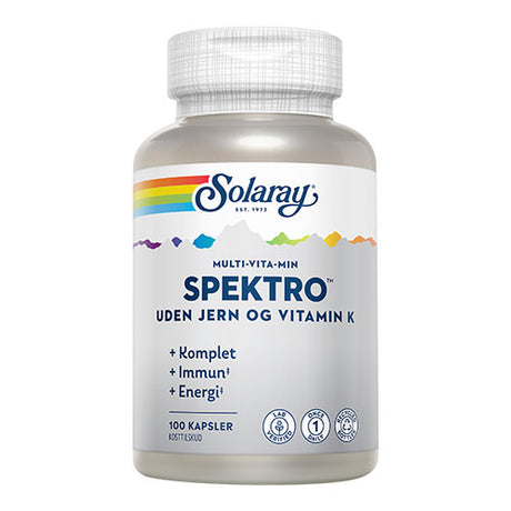 Spektro Multi-Vita-Min uden jern og vitamin K fra Solaray