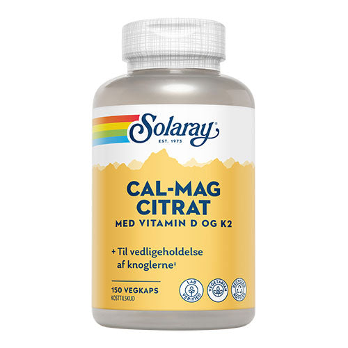 Cal-Mag Citrat med vitamin D og K2 fra Solaray