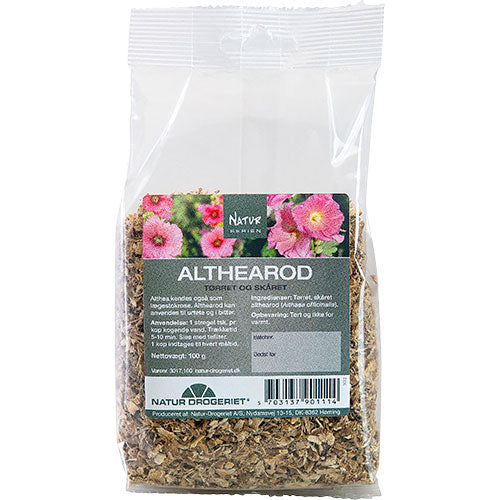 Althearod, tørret og skåret