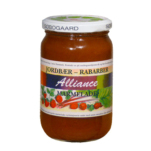 Jordbær/rabarber marmelade Ø fra Søbogaard